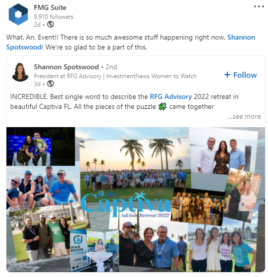 Financial Advisor FMG Suite Event