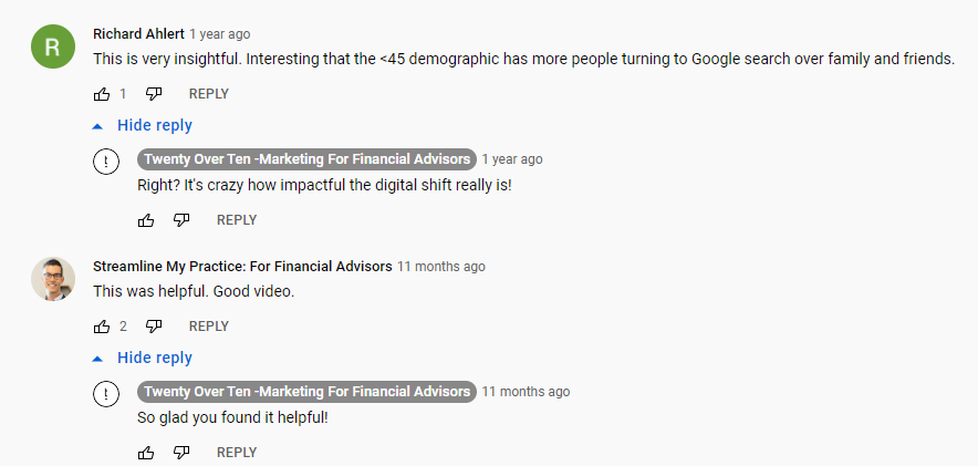 Comment Replies on YouTube