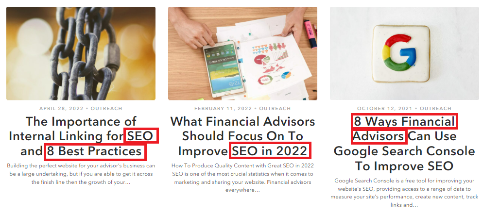 financial advisor marketing blog titles