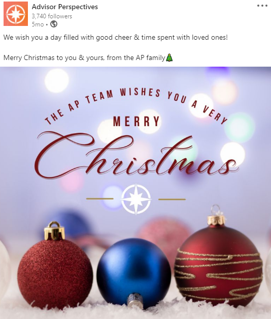 Happy Holiday LinkedIn Post with Ornaments
