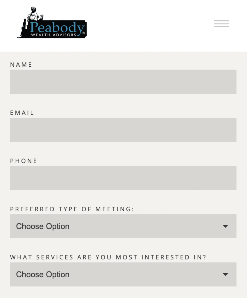 Peabody Wealth Contact Form