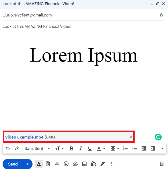 Example of an Email with a Video