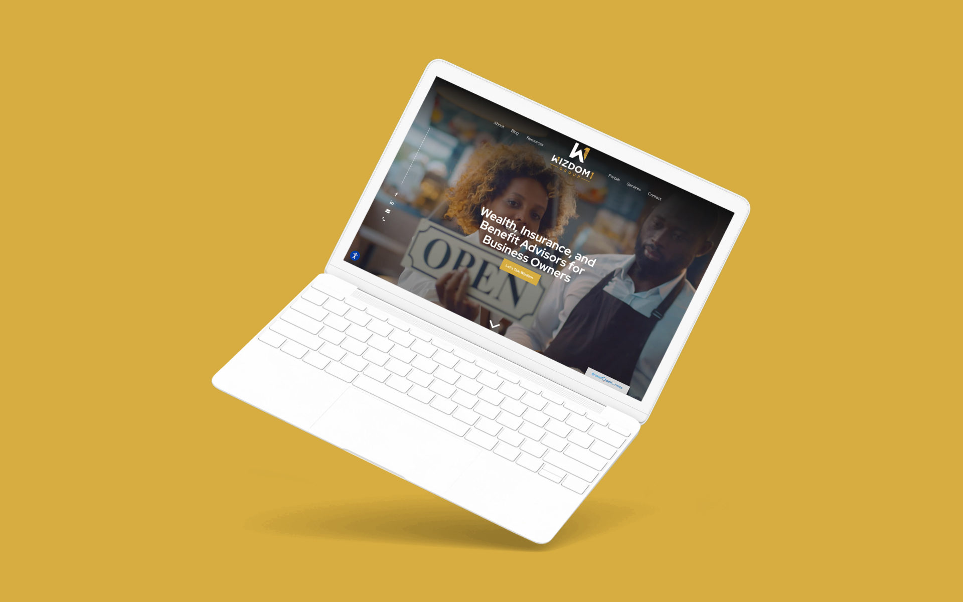 Wizdom1's homepage set within a computer screen