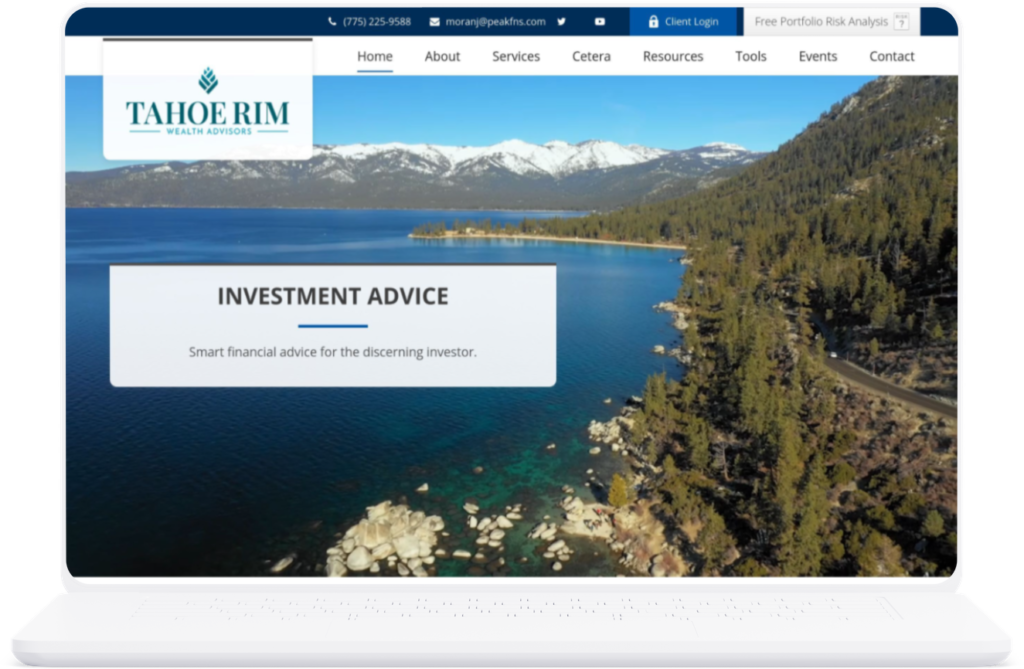 Tahoe Rim Wealth Management Financial Advisor Website