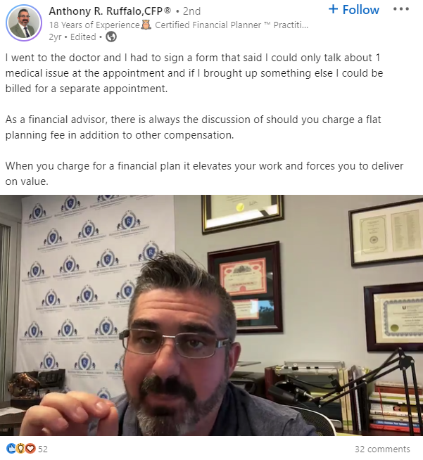 social media post on a personal story