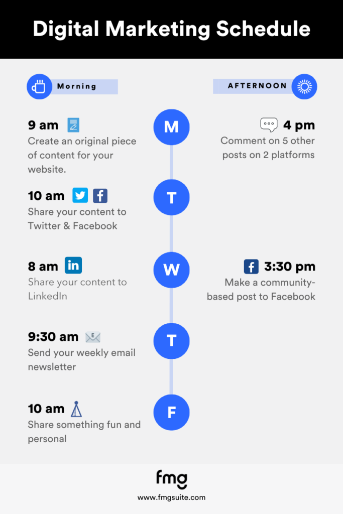 Digital Marketing Schedule for Financial Advisors