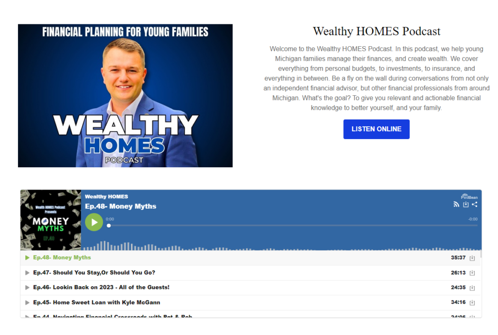 wealthy homes podcast image