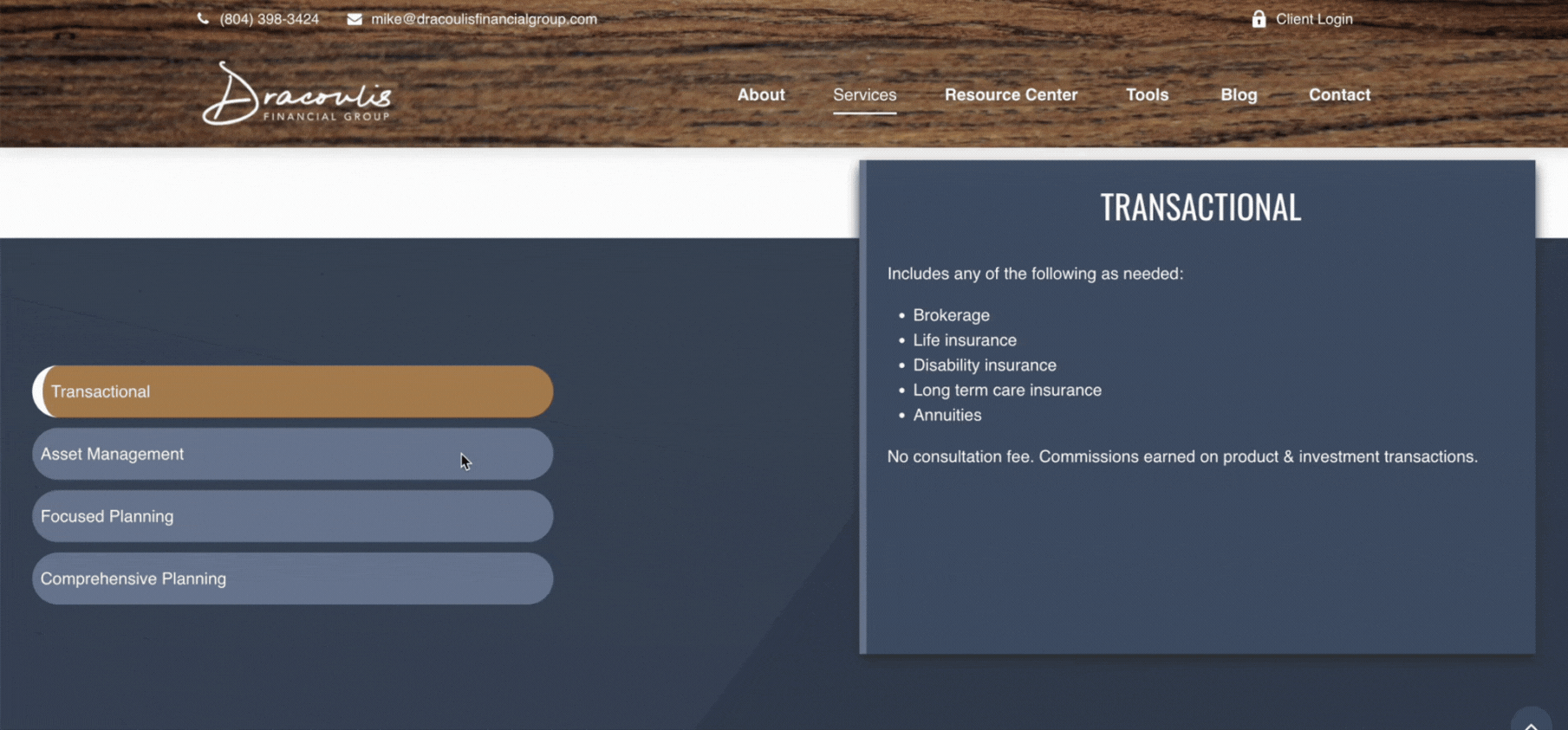 Dracoulis Financial Advisor Website