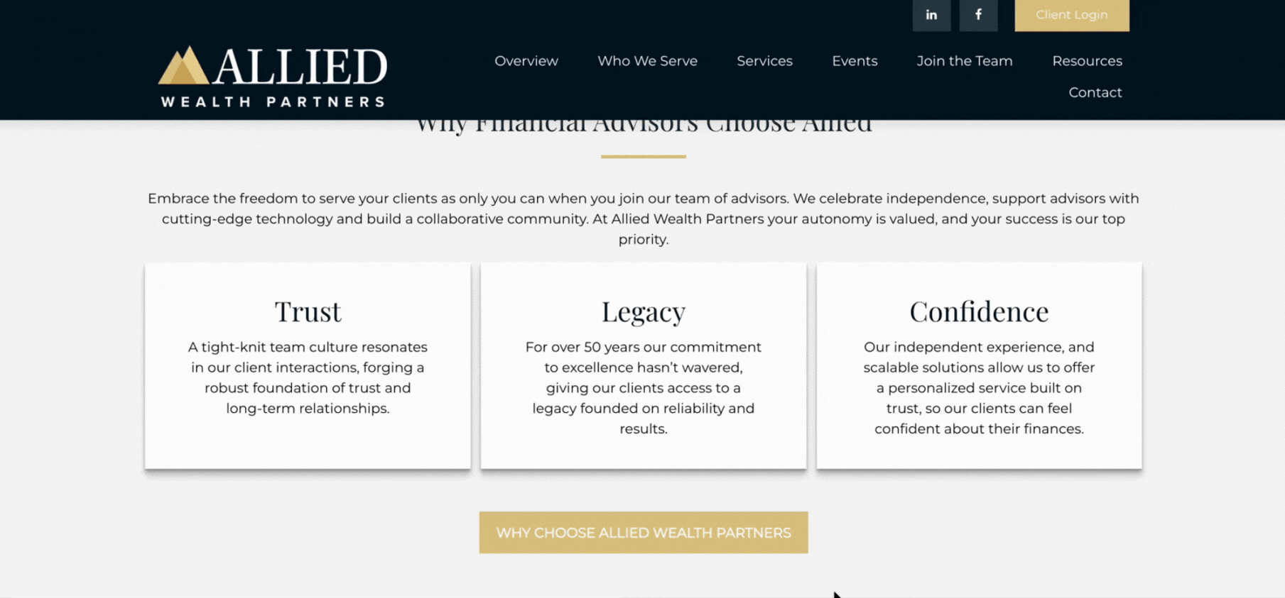 Allied Wealth Partners advisor website