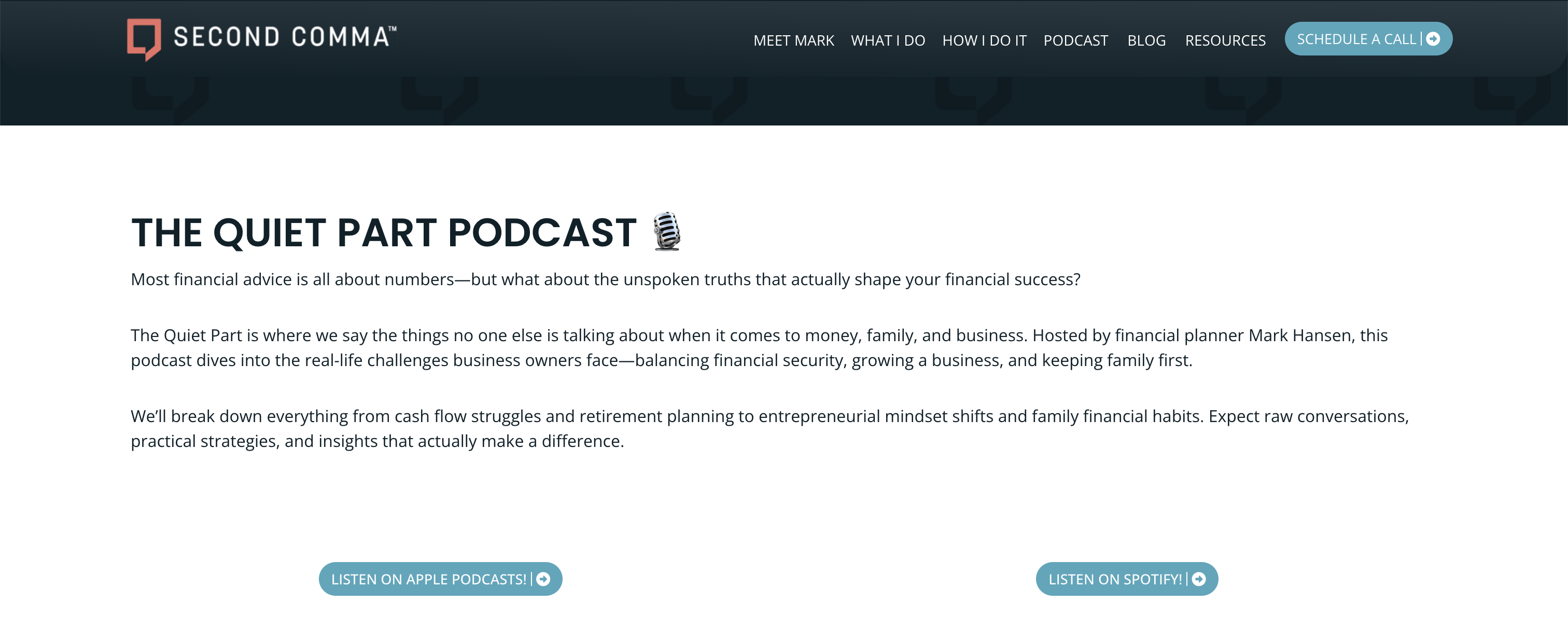 podcast feature on advisor website